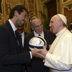 Pope Francis Meets Italy and Argentina Football Teams