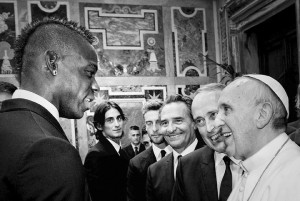 Pope Francis Meets Italy and Argentina Football Teams