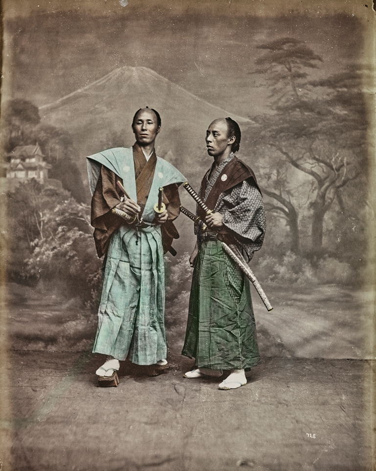 Japanese men dressed in samurai and swords 1877 - 1885